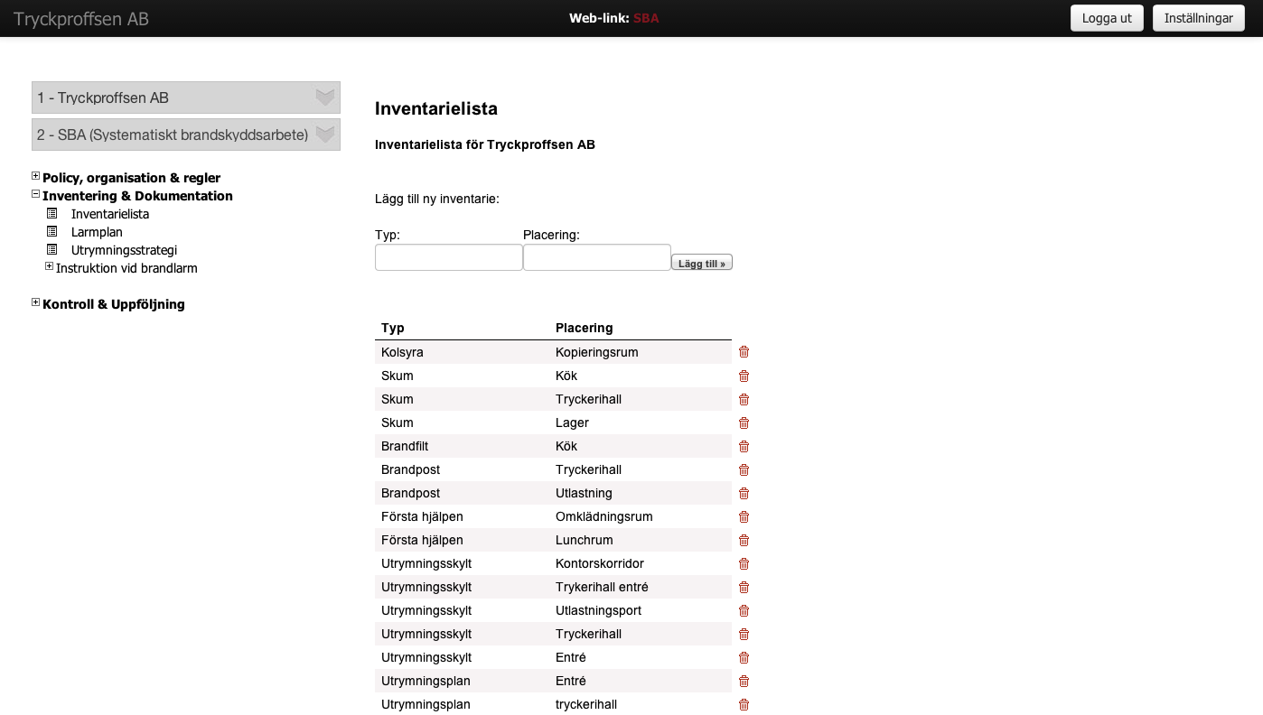 brandskyddsdokumentering i web-link